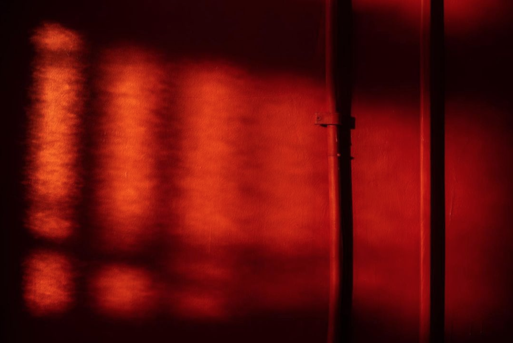evening light on a red wall