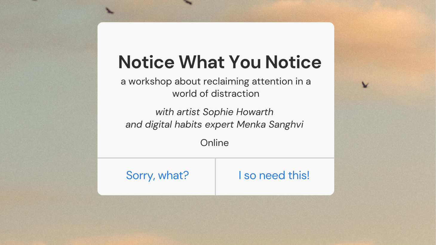 Notice What You Notice